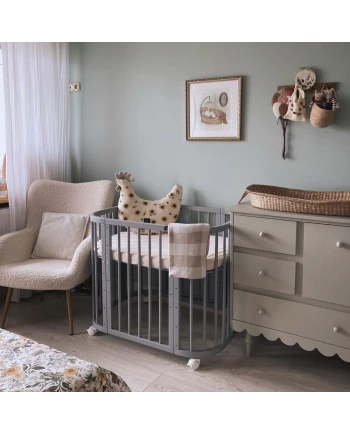 Lettino 5in1 con opzione materasso e culla - Grigio | Waldin