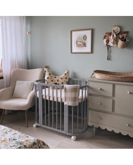 Lettino 5in1 con opzione materasso e culla - Grigio | Waldin