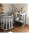 Lenzuolo con angoli in cotone biologico 73x73 cm – Ovale Grigio