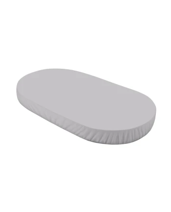 Lenzuolo con angoli in cotone biologico 123x73 cm – Ovale Grigio