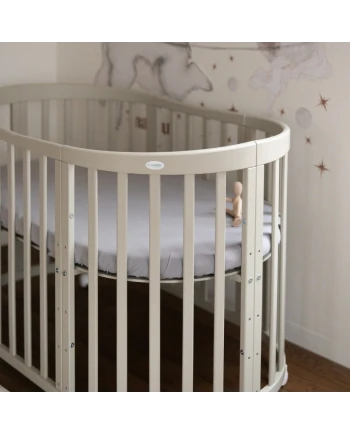 Lenzuolo con angoli in cotone biologico 123x73 cm – Ovale Grigio