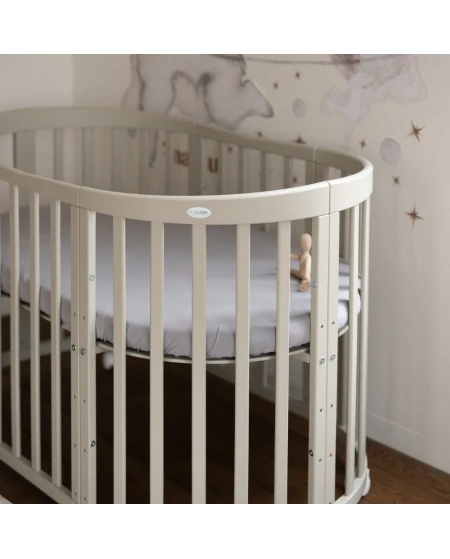 Lenzuolo con angoli in cotone biologico 124x73 cm – Ovale Grigio