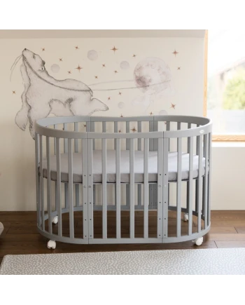 Lenzuolo con angoli in cotone biologico 123x73 cm – Ovale Grigio
