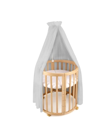 Baldacchino in tulle per lettino + supporto incluso - Grigio