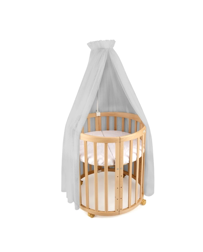 Baldacchino in tulle per lettino + supporto incluso - Grigio