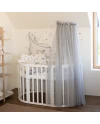 Baldacchino in tulle per lettino + supporto incluso - Grigio