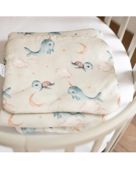 Cuscino in bambù per bambini 30x40 – Balene | Waldin