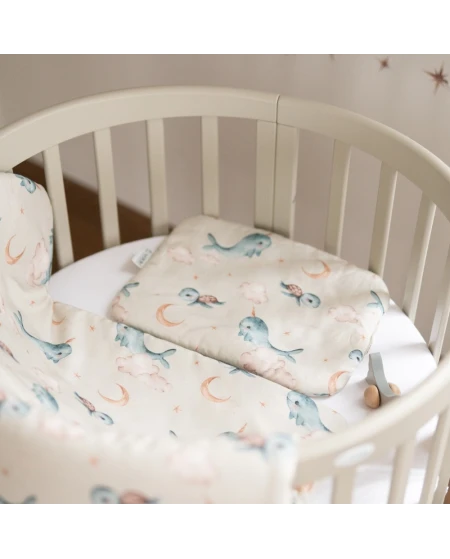 Cuscino in bambù per bambini 30x40 – Balene | Waldin