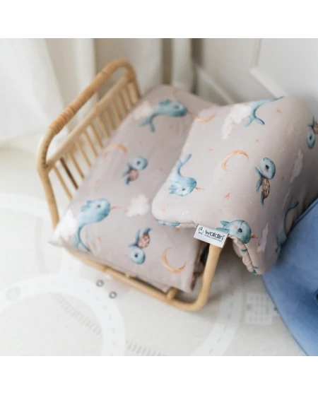 Cuscino in bambù per bambini 30x40 – Balene | Waldin