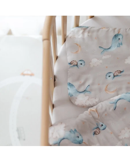 Cuscino in bambù per bambini 30x40 – Balene | Waldin