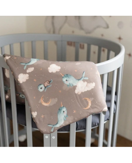 Cuscino in bambù per bambini 60x40 – Balene | Waldin