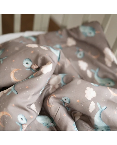 Cuscino in bambù per bambini 60x40 – Balene | Waldin
