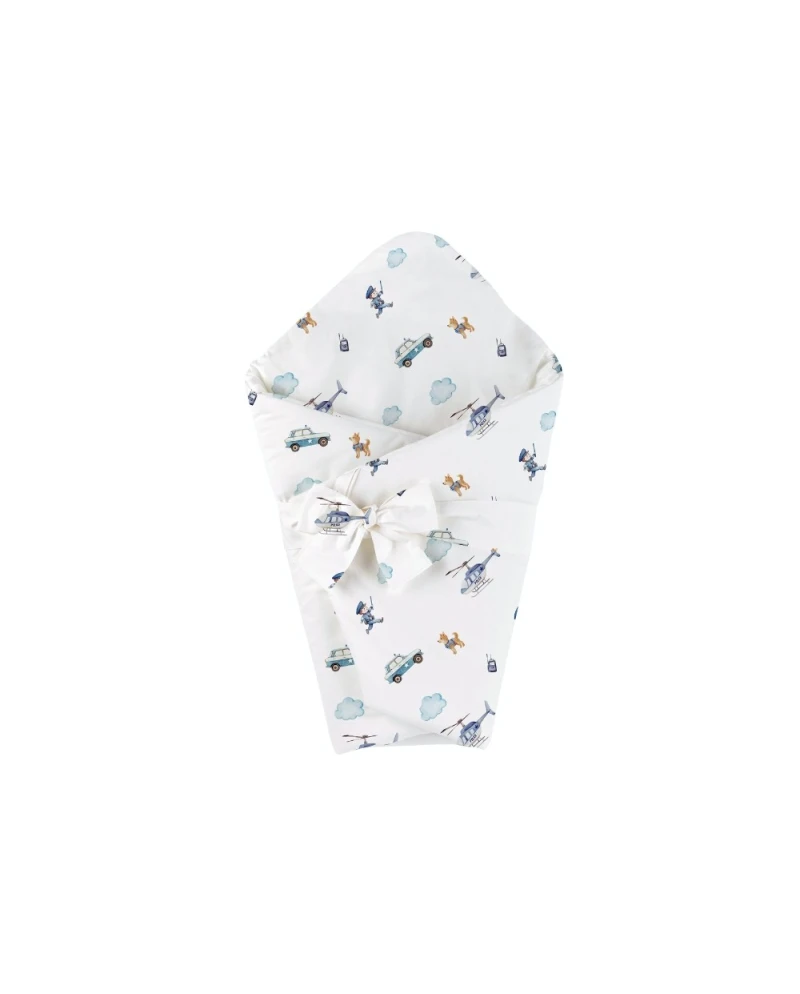 Copertina in bambù per neonati 75x75 cm + nastro per sacco nanna Polizia