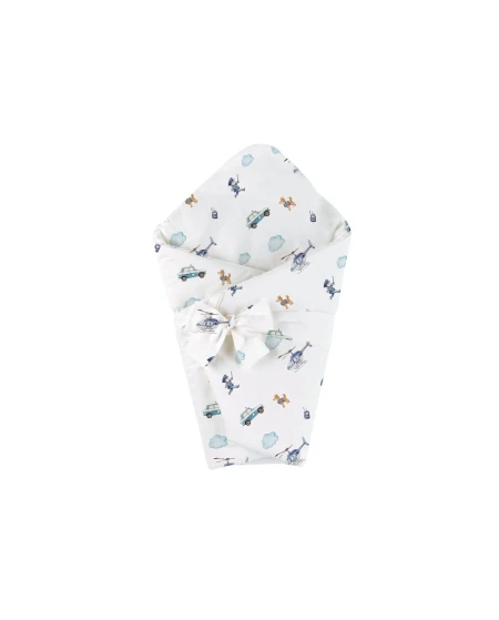 Copertina in bambù per neonati 75x75 cm + nastro per sacco nanna Polizia