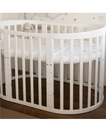 Lettino Ovale 7in1 con Materasso - Bianco | Waldin®