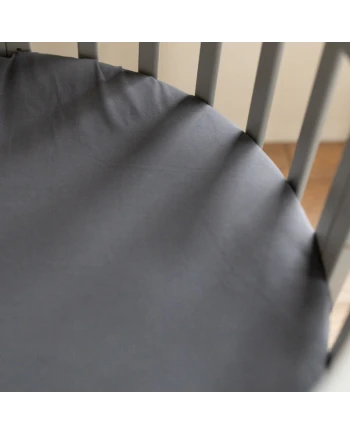 Lenzuolo con angoli in cotone biologico 124x73 cm – Ovale Grafite
