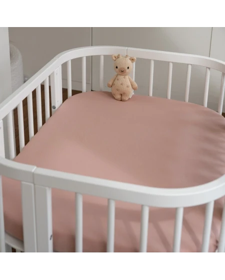 Lenzuolo con angoli in cotone 93x65 per lettino 5in1 Rosa Waldin
