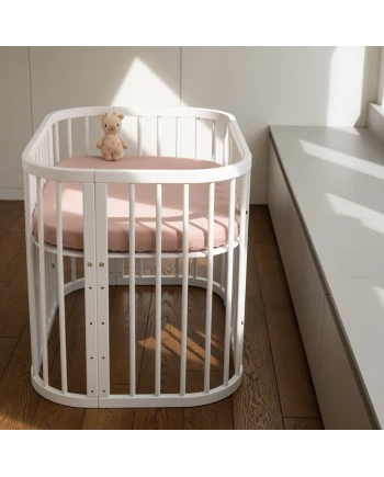 Lenzuolo con angoli in cotone 93x65 per lettino 5in1 Rosa Waldin