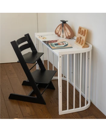 Lettino bianco 5 in 1 con culla | Waldin