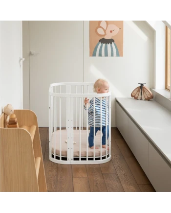 Lettino bianco 5 in 1 con culla | Waldin