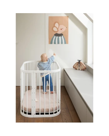 Lettino bianco 5 in 1 con culla | Waldin