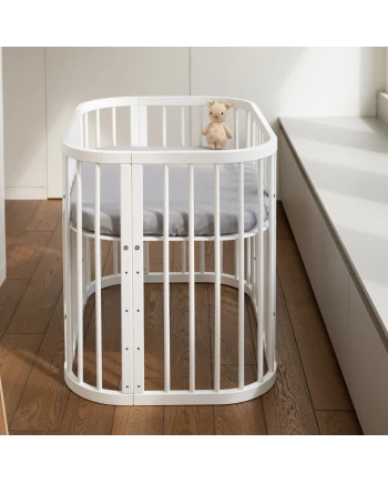 Lettino bianco 5 in 1 con culla | Waldin
