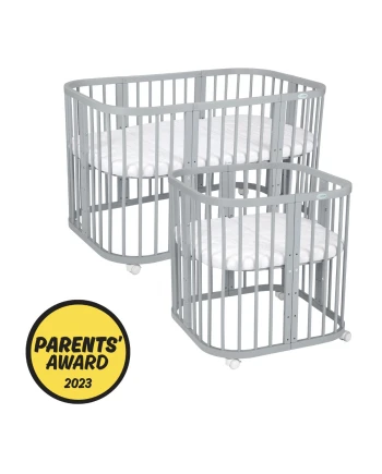 Lettino 7 in 1 con materasso Grigio | Waldin