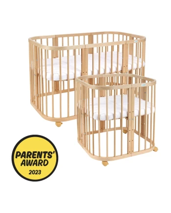 Lettino 7in1 con materasso - Naturale | Waldin