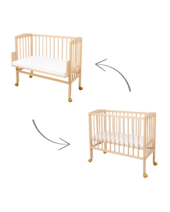 Lettino 2in1 con materasso - Naturale