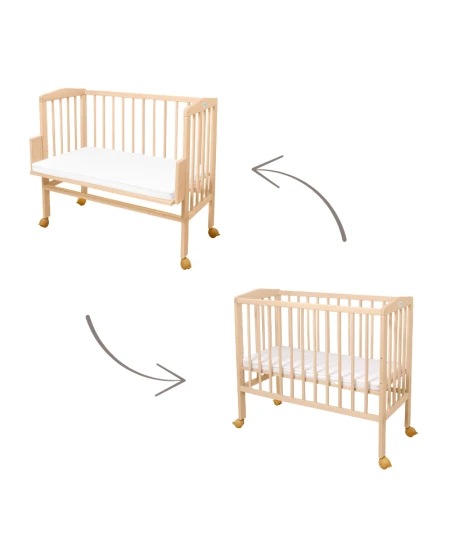 Lettino 2in1 con materasso - Naturale