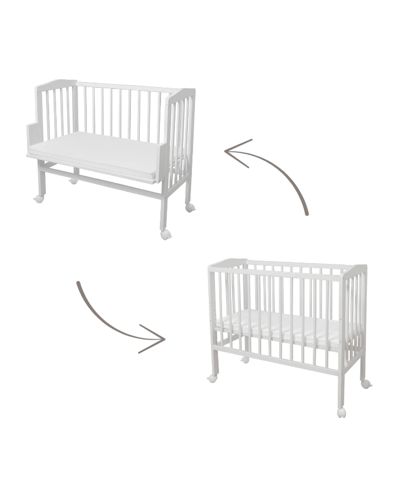 Lettino 2 in 1 con materasso - Bianco | Waldin Lettino 2 in 1 con materasso - Bianco | Waldin
