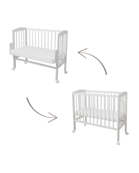 Lettino 2 in 1 con materasso - Bianco | Waldin
