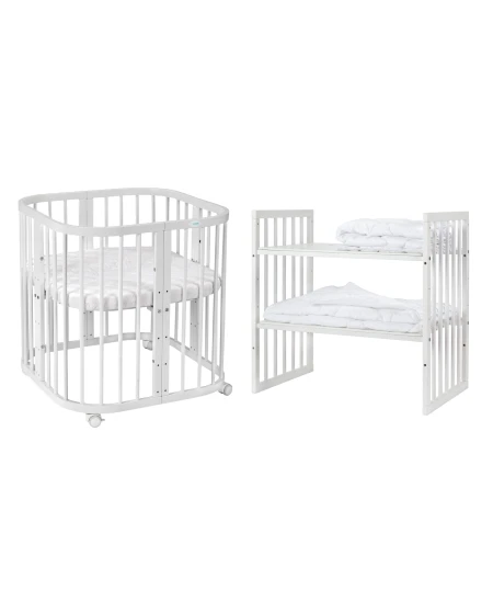 Lettino 7 in 1 con materasso Bianco | Waldin