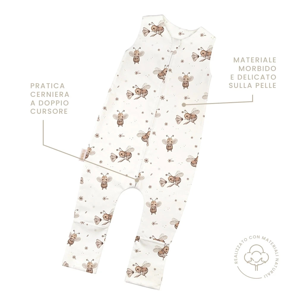 Sacco-a-pelo-con-gambe-estate-0.5-TOG-Api-Bianco-3-4-anni-caratteristiche